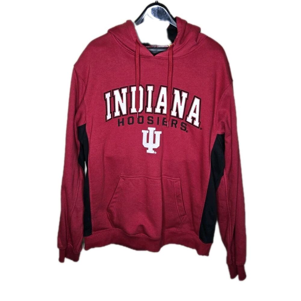 Indiana Hoosiers Red Pullover Hoodie Size XL Fleece Embroidered Colosseum...